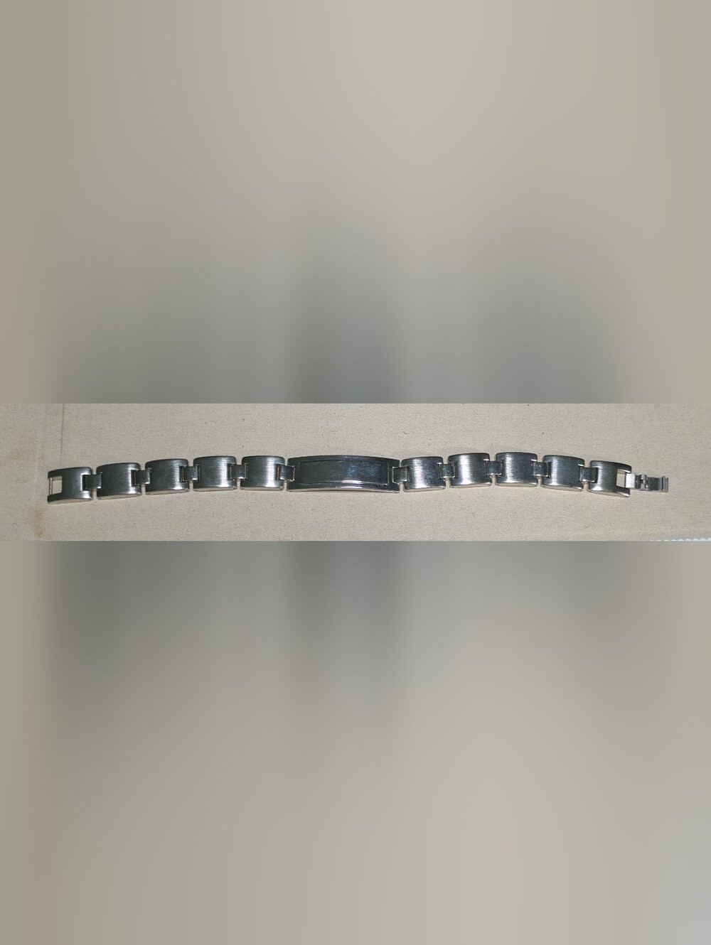 Men's Stainless Steel ID Link Bracelet in Silver